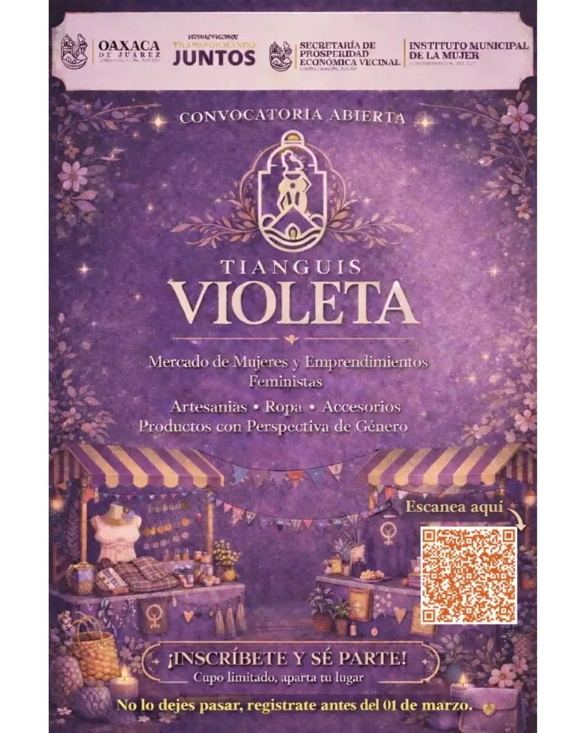 Mujeres, protagonistas de la transformación de la capital  Se realizará la Segunda Edición del Tianguis Violeta